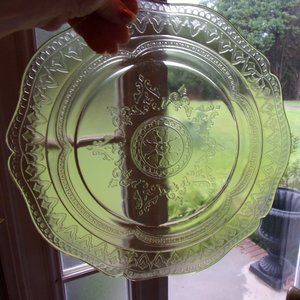 Patrician Spoke Yellow Depression Glass Plate